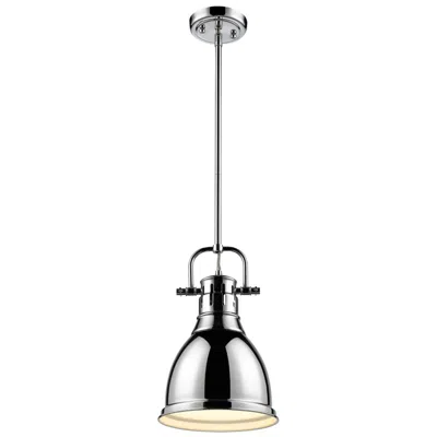 Golden Lighting Duncan 9" Wide Chrome Mini Pendant With Rod