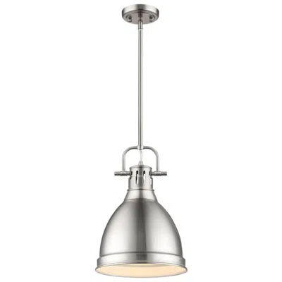 Golden Lighting Duncan 9" Wide Pewter Mini Pendant With Rod