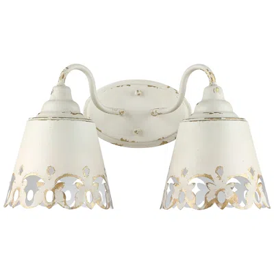 Golden Lighting Eloise 10" High Antique Ivory 2-light Wall Sconce