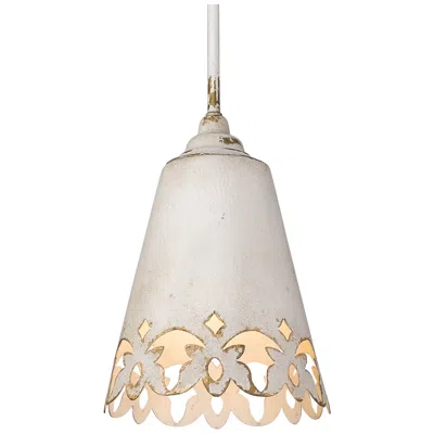 Golden Lighting Eloise 10" Wide Antique Ivory Mini Pendant