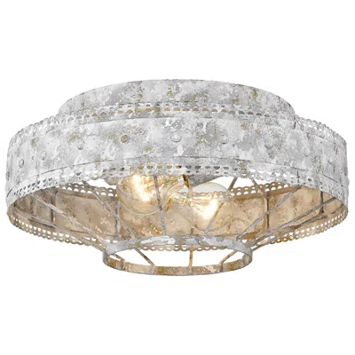 Golden Lighting Ferris 14" Wide French White 2-light Ceiling Light
