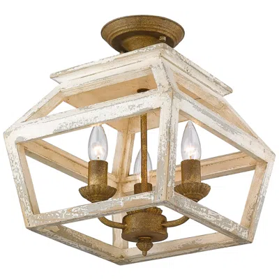 Golden Lighting Haiden 12 1/2" Wide Burnished Chestnut 3-light Ceiling Light