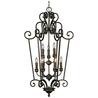 Golden Lighting Heartwood Burnt Sienna 44" High Entry Chandelier