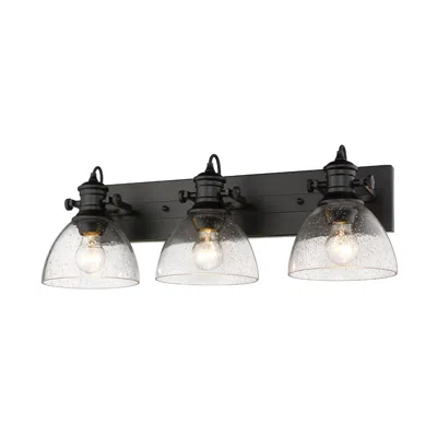 Golden Lighting Hines 25 1/4" Matte Black Metal 3-light Bath Light