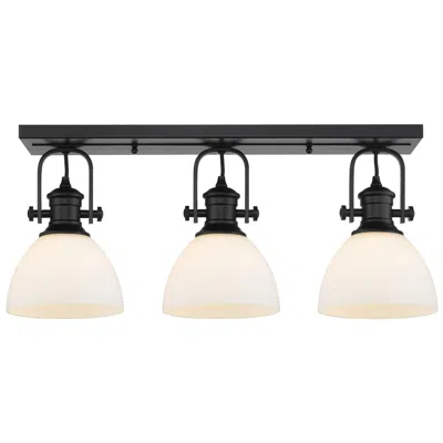 Golden Lighting Hines 25 1/4" Wide Matte Black 3-light Ceiling Light