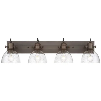 Golden Lighting Hines 34 1/2" Wide Rubbed Bronze 4-light Vanity Bath Light
