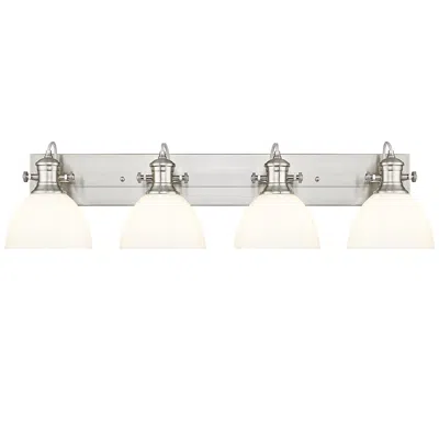 Golden Lighting Hines 4-light Vanity Light In Pewter With Opal Glass