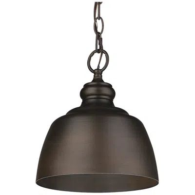Golden Lighting Holmes 9" Wide Rubbed Bronze Mini Pendant