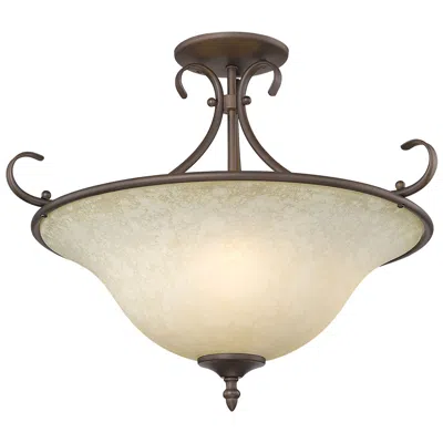 Golden Lighting Homestead 18 1/2" Bronze And Glass Bowl Ceiling Light