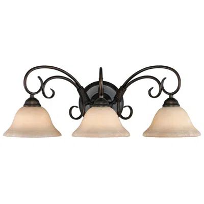Golden Lighting Homestead 24" Wide Rubbed Bronze 3-light Vanity Bath Light