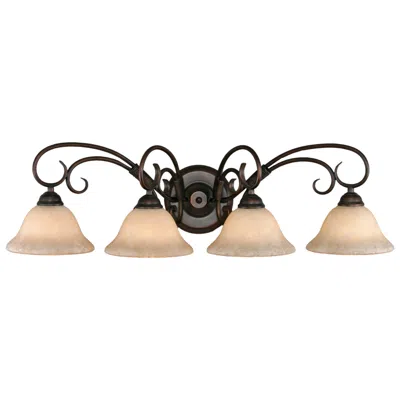 Golden Lighting Homestead 32" Wide Rubbed Bronze 4-light Bath Light In Brown