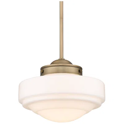 Golden Lighting Ingalls 12" Wide Modern Brass White Glass Mini Pendant
