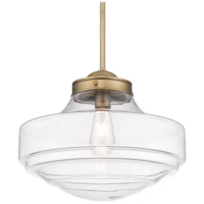Golden Lighting Ingalls 16" Clear Glass Schoolhouse Pendant Light