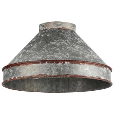 Golden Lighting Jasper Flush Mount In Antique Black Iron With Galvanized Steel
