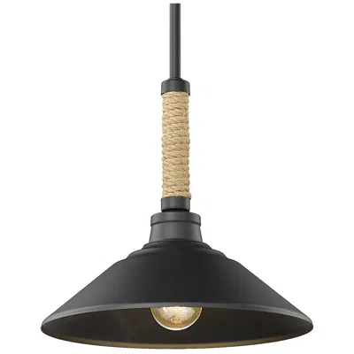 Golden Lighting Journey 12" Wide Pendant In Natural Black