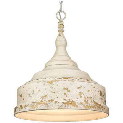 Golden Lighting Keating 16 1/2" Wide Antique Ivory Pendant Light