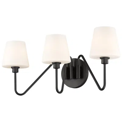 Golden Lighting Kennedy 23 1/2" Wide Vanity Light In Natural Black With Opal