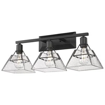 Golden Lighting Kepler 27 1/2" Wide Vanity Light In Matte Black With Water Glass