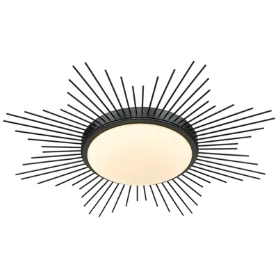Golden Lighting Kieran 24" Wide Matte Black Sunburst Led Ceiling Light
