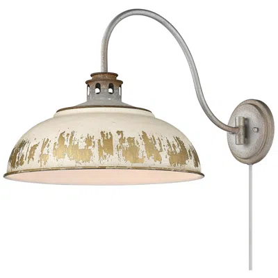 Golden Lighting Kinsley 12 3/4" High Aged Galvanized Steel Wall Sconce
