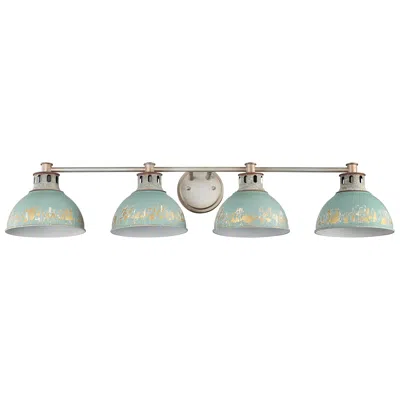 Golden Lighting Kinsley 39 1/2"w Aged Galvanized Steel 4-light Bath Light