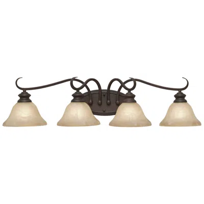 Golden Lighting Lancaster 34" Wide Rubbed Bronze 4-light Bath Light