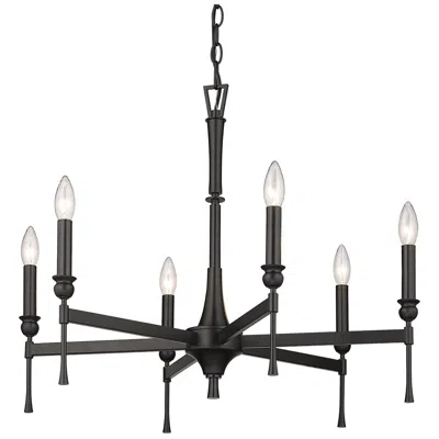 Golden Lighting Landon 26" Wide 6-light Matte Black Chandelier