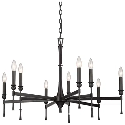 Golden Lighting Landon 34" Wide 9-light Matte Black Chandelier