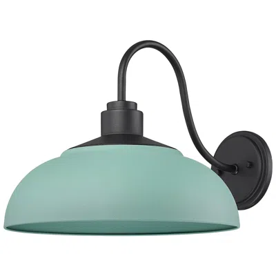 Golden Lighting Levitt 13 5/8" Wide Outdoor Wall Light In Natural Black With Natural T