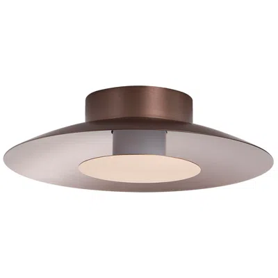 Golden Lighting Luma Led Flush Mount - 12" In Coffee Silver With French Gold Shade