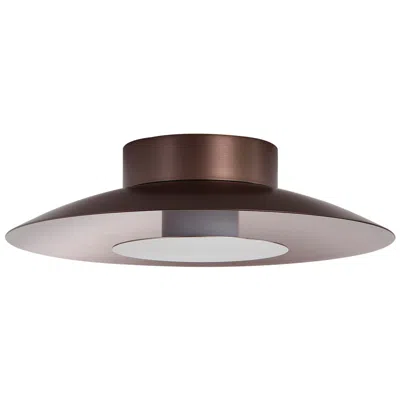 Golden Lighting Luma Led Flush Mount - 12" In Coffee Silver With Sand Nickel Shade