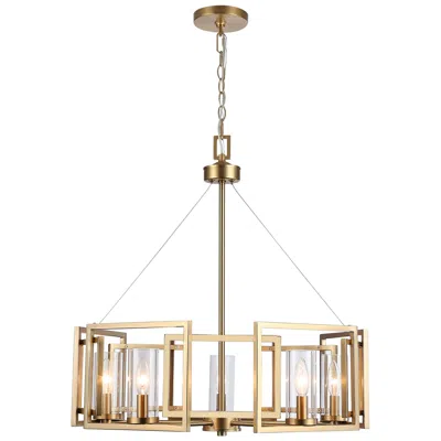 Golden Lighting Macro 24 1/2" Wide Brushed Champagne Bronze 5-light Pendant