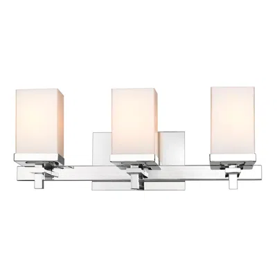Golden Lighting Maddox 19 1/2" Chrome Opal Glass 3-light Bath Light