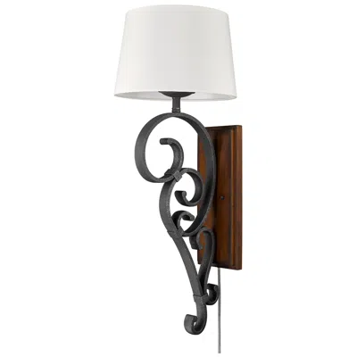 Golden Lighting Madera 32 3/4" High Black Iron Plug-in Wall Sconce