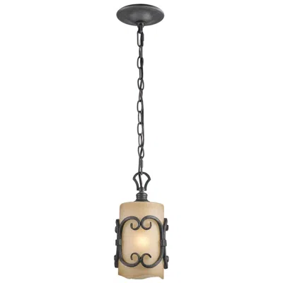 Golden Lighting Madera Collection 5" Wide Black Iron Mini Pendant
