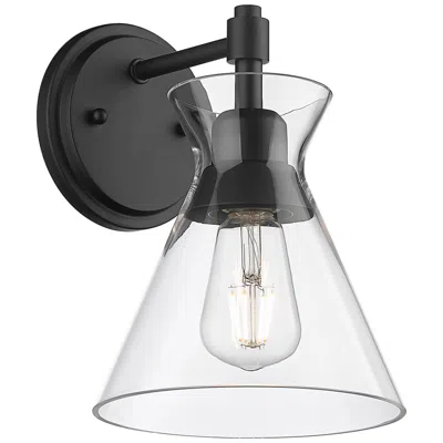 Golden Lighting Malta 10" High Matte Black Wall Sconce