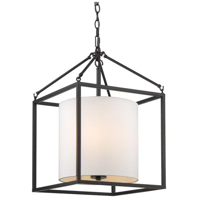 Golden Lighting Manhattan 3 Light Pendant In Matte Black