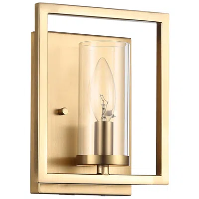 Golden Lighting Marco 1-light Wall Sconce In Brushed Champagne Bronze With Clear Glass