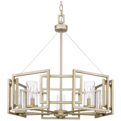 Golden Lighting Marco 24 1/2" White Gold 5-light Crystal Chandelier