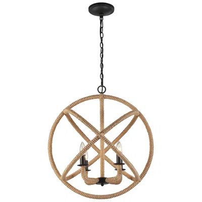 Golden Lighting Marina 4-light Chandelier In Natural Black