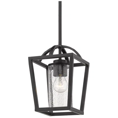 Golden Lighting Mercer 7" Wide Matte Black Cage Mini Pendant