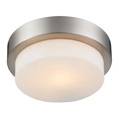 Golden Lighting Multi-family 8 1/2" Wide Pewter 1-light Flush Mount With Opal Glass