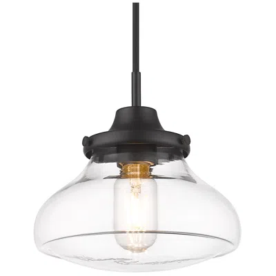 Golden Lighting Nash 8" Wide Matte Black Clear Glass Mini Pendant