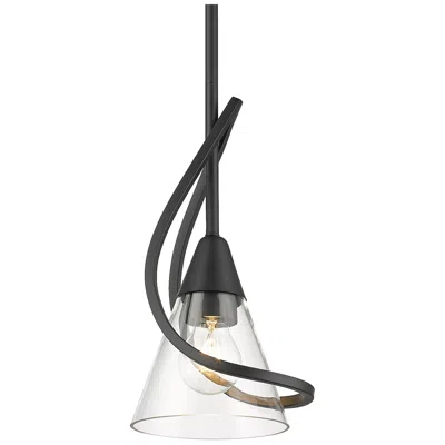 Golden Lighting Olympia 6" Wide Matte Black Conical Mini Pendant