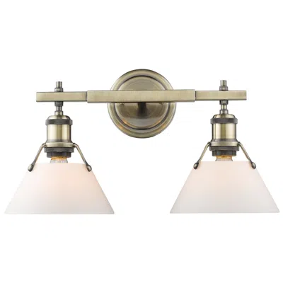 Golden Lighting Orwell 10" High Aged Brass 2-light Wall Sconce