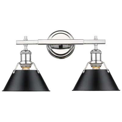Golden Lighting Orwell 10" High Chrome With Matte Black 2-light Wall Sconce