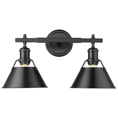 Golden Lighting Orwell 10" High Matte Black 2-light Wall Sconce