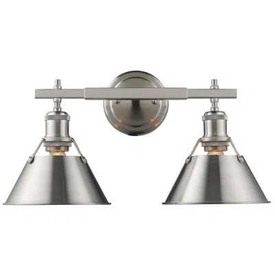 Golden Lighting Orwell 10" High Pewter 2-light Wall Sconce