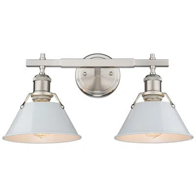 Golden Lighting Orwell 10" High Pewter 2-light Wall Sconce