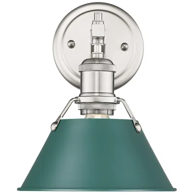 Golden Lighting Orwell 10" High Pewter And Pine Green Wall Sconce